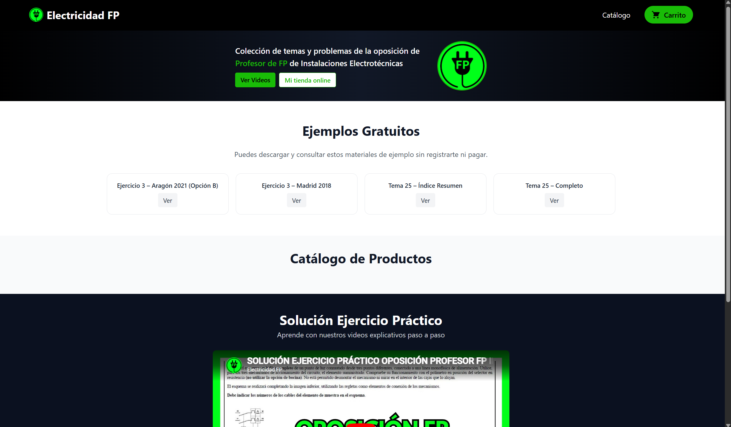 Captura del proyecto Electricidad FP